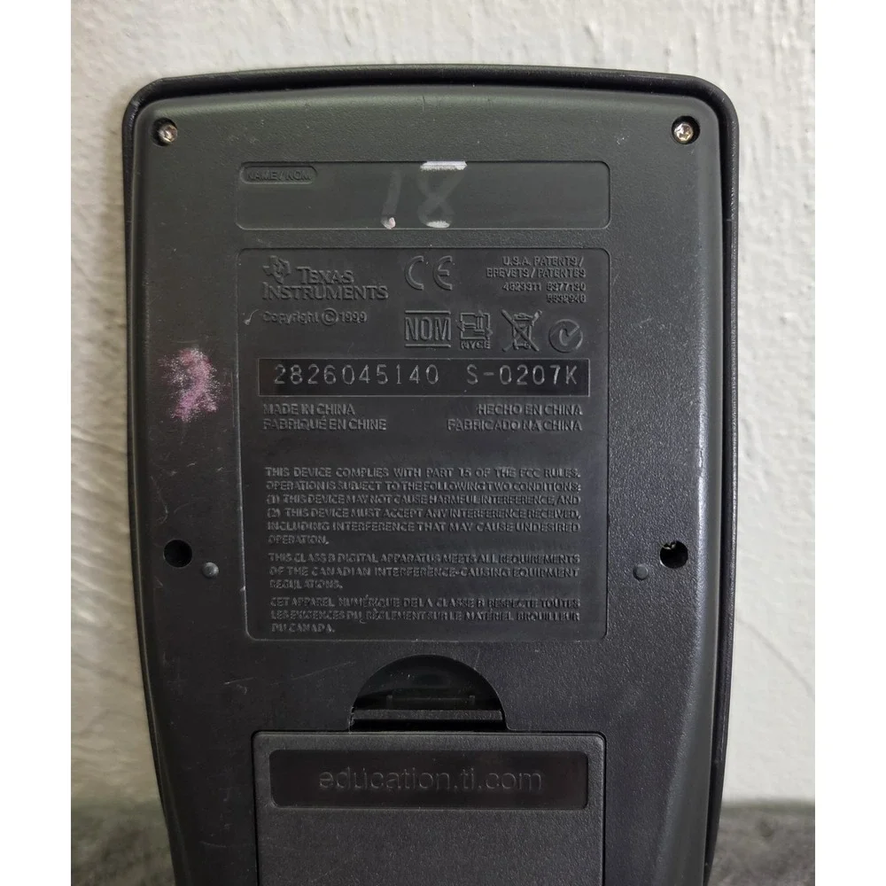 Texas Instruments T1-83 Plus Graphing Calculator Cover Tested Working Black